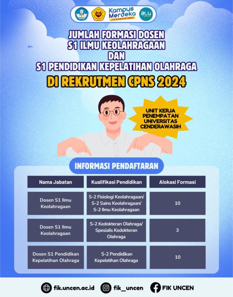 Rekrutmen CPNS 2024: Jumlah Formasi Dosen S1 Ilmu Keolahragaan dan Pendidikan Kepelatihan Olahraga