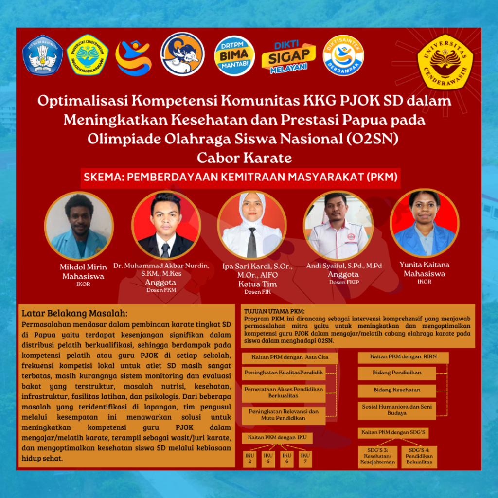 PkM BIMA 2025 : Optimalisasi Kompetensi Komunitas KKG PJOK SD dalam Meningkatkan Kesehatan dan Prestasi Papua pada O2SN Cabor Karate